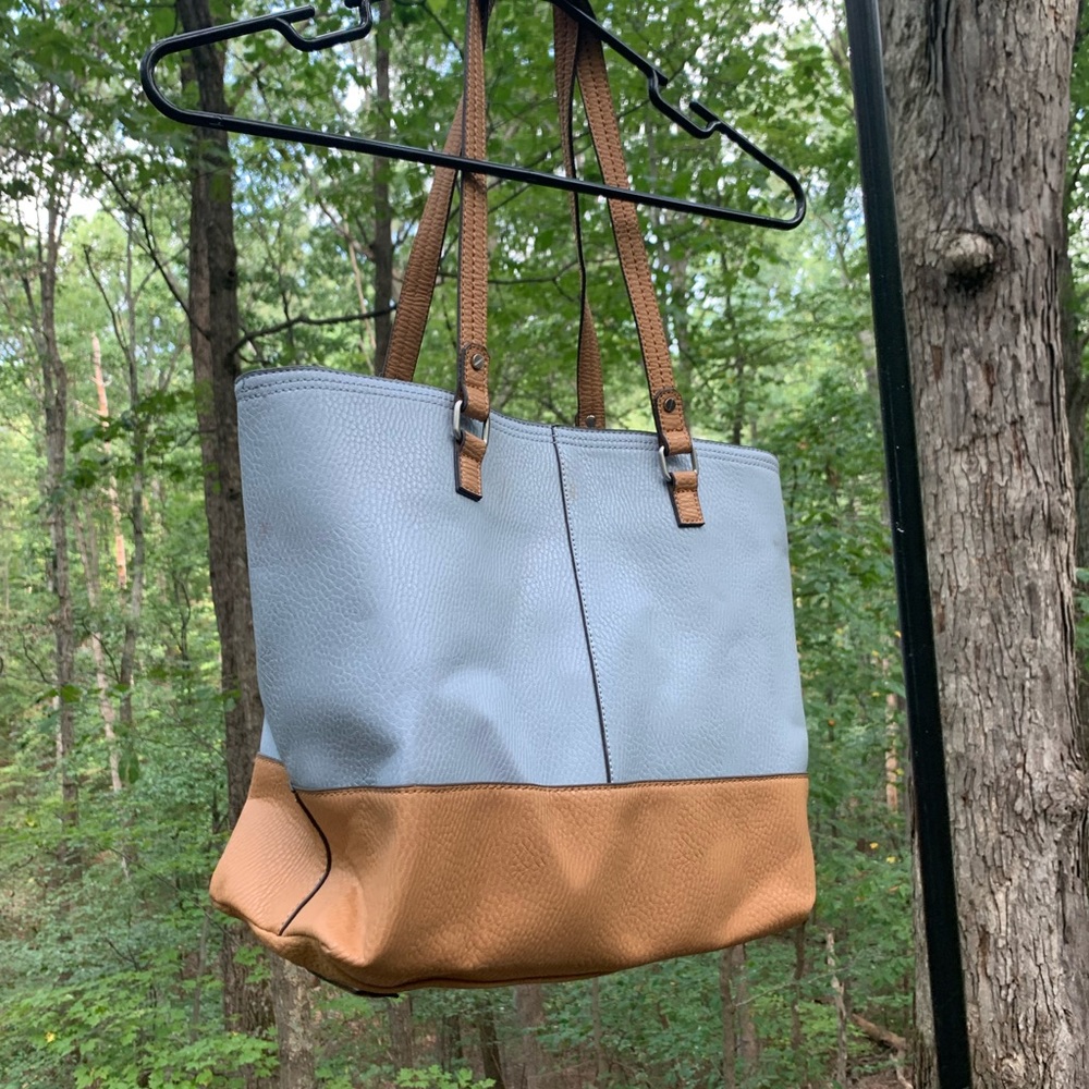 Blue and tan Large purse New